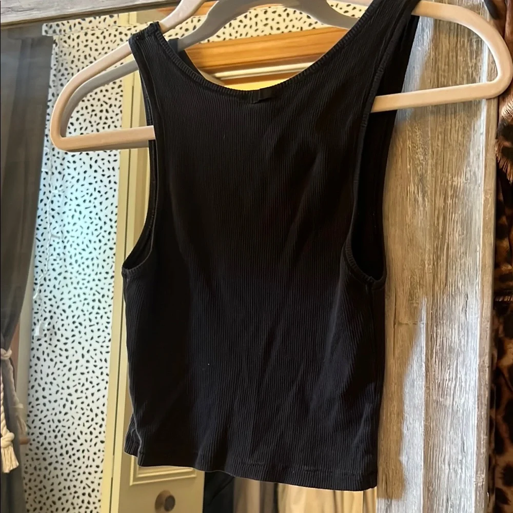 Skins Ribbed Scoop Neck Tank Top - Black - Picture 2 of 3
